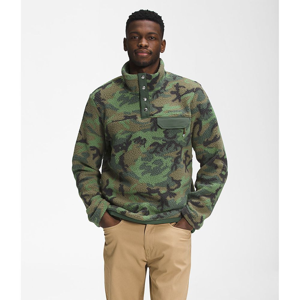 The North Face Pullover Mens Australia - The North Face Printed Cragmont ¼ Snap Green / Camo Print (